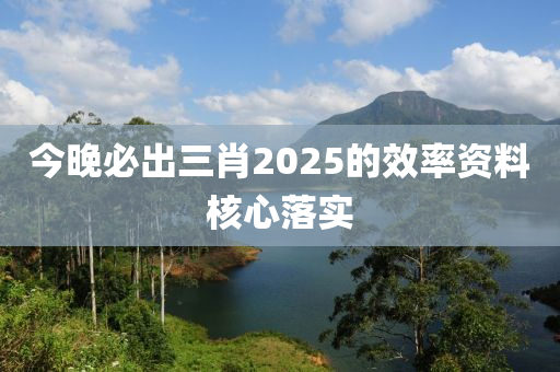 今晚必出三肖2025的效率資料核心落實