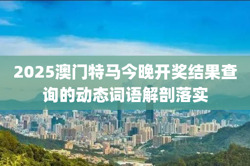 2025澳門特馬今晚開獎結(jié)果查詢的動態(tài)詞語解剖落實(shí)