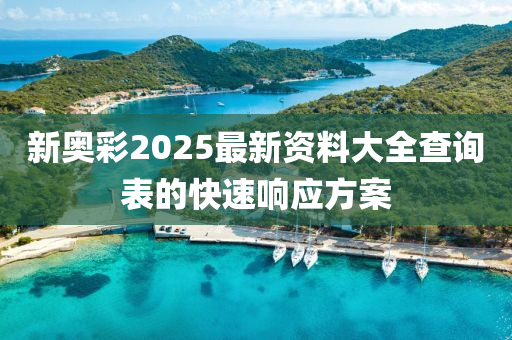 新奧彩2025最新資料大全查詢表的快速響應(yīng)方案