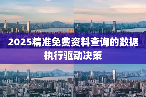 2025精準免費資料查詢的數(shù)據(jù)執(zhí)行驅動決策