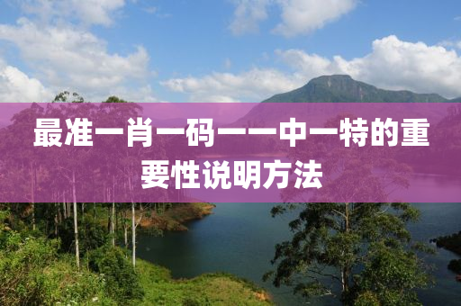 最準一肖一木工機械,設(shè)備,零部件碼一一中一特的重要性說明方法