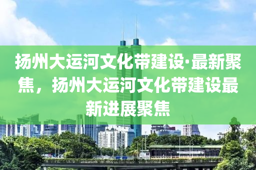 揚州大運河文化帶建設·最新聚焦，揚州大運河文化帶建設最新進展聚焦木工機械,設備,零部件