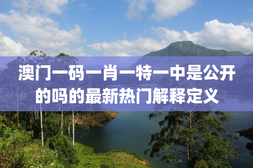 澳門一碼一肖一特一中是公開的嗎的最新熱門解釋定義