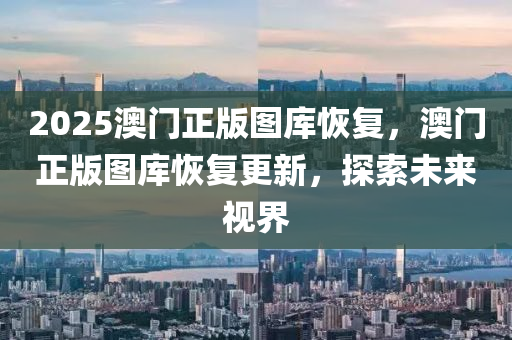 2025澳門正版圖庫恢復(fù)，澳門正版圖庫恢復(fù)更新，探索未來視界木工機(jī)械,設(shè)備,零部件