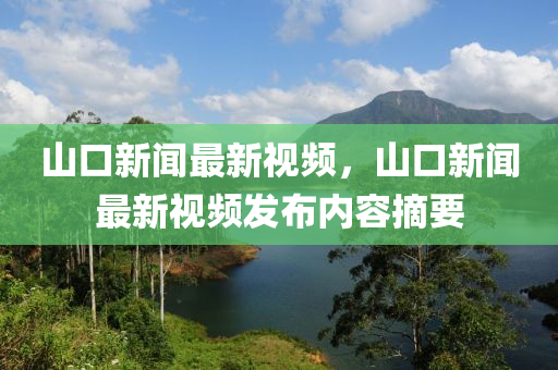 山口新聞最新視頻，山口新聞最新視頻發(fā)布內容摘要