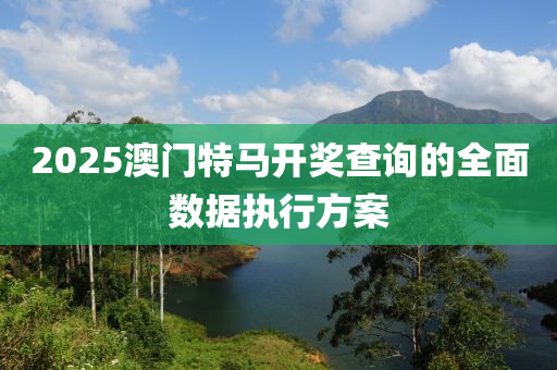 2025澳門特馬開獎查詢的全面數(shù)據(jù)執(zhí)行方案