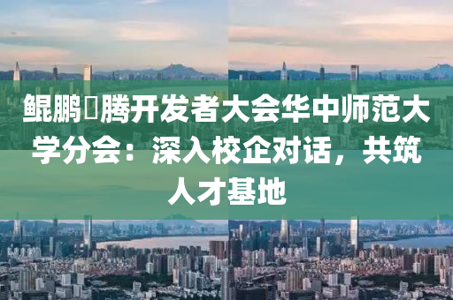 鯤鵬昇騰開發(fā)者大會華中師范大學(xué)分會：深入校企對話，共筑人才基地