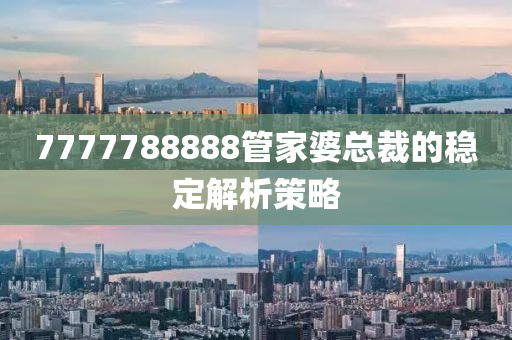 7777788888管家婆總裁的穩(wěn)定解析策略