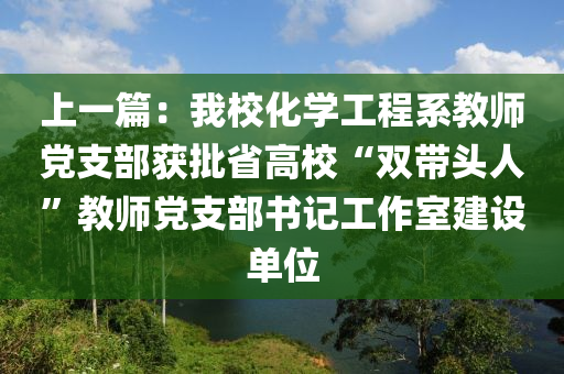 上一篇：我?；瘜W(xué)工程系教師黨支部獲批省高?！半p帶頭人”教師黨支部書記工作室建設(shè)單位