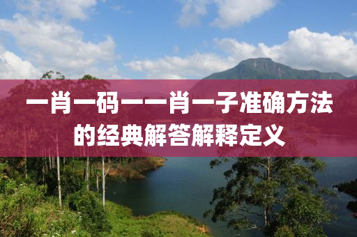 一肖一碼一一肖一子準(zhǔn)確方法的經(jīng)典解答解釋定義