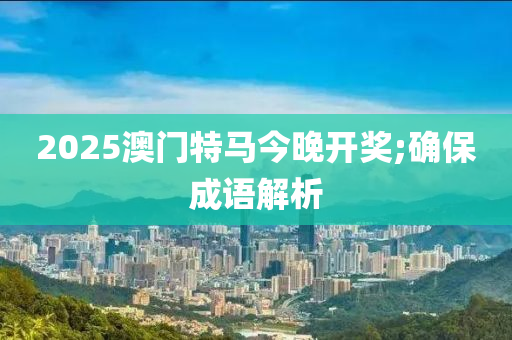 2025澳門特馬今晚開獎;確保成語解析