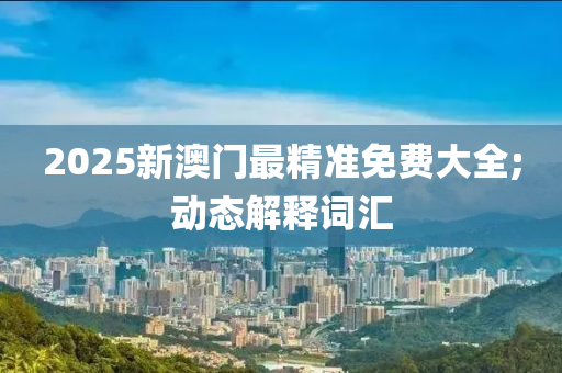 2025新澳門最精準免費大全;動態(tài)解釋詞匯