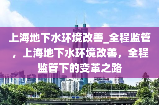 上海地下水環(huán)境改善_全程監(jiān)管，上海地下水環(huán)境改善，全程監(jiān)管下的變革之路木工機械,設(shè)備,零部件