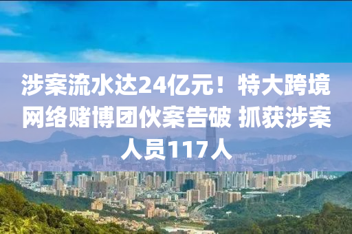 涉案流水達(dá)24億元！特大跨境網(wǎng)絡(luò)賭博團(tuán)伙案告破 抓獲涉案人員117人