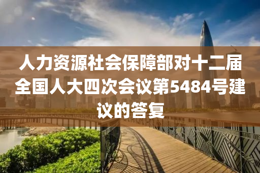 人力資源社會保障部對十二屆全國人大四次會議第5484號建議的答復