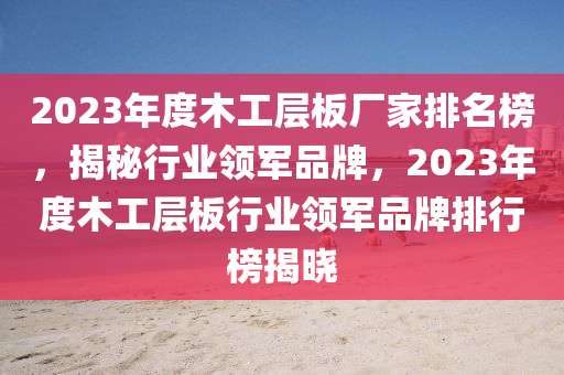 2023年度木工層板廠家排名榜，揭秘行業(yè)領(lǐng)軍品牌，2023年度木木工機(jī)械,設(shè)備,零部件工層板行業(yè)領(lǐng)軍品牌排行榜揭曉