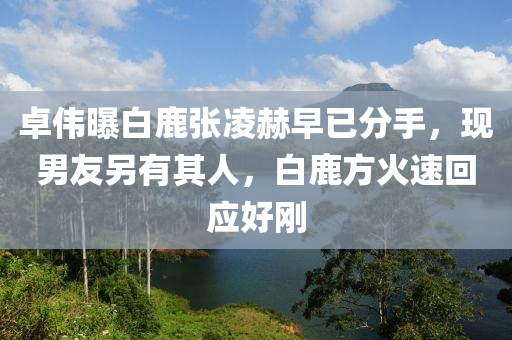 卓偉曝白鹿張凌赫早已分手，現(xiàn)男友另有其人，白鹿方火速回應(yīng)好剛木工機(jī)械,設(shè)備,零部件