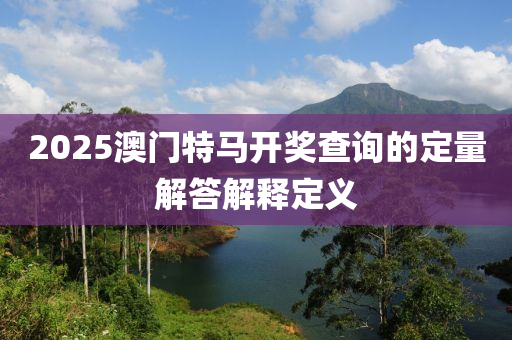 2025澳門特馬開獎查詢的定量解答解釋定義木工機械,設備,零部件