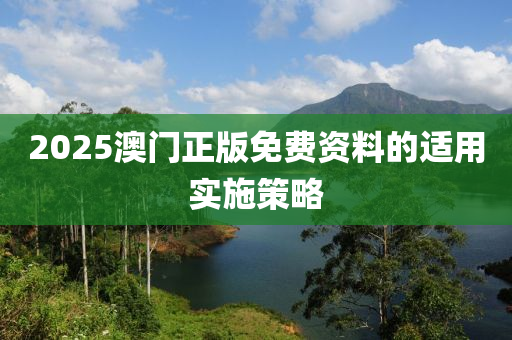 2025澳門正版免費(fèi)資料的適用實(shí)施策略