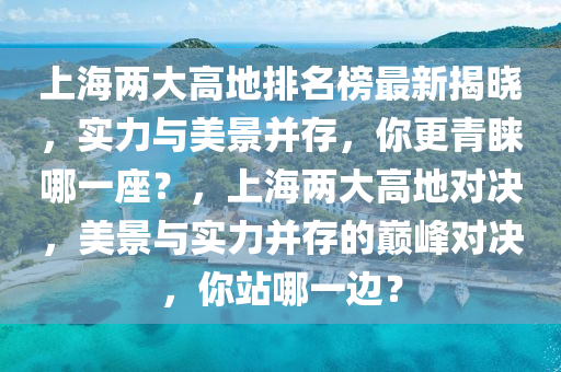 上海兩大高地排名榜最新揭曉，實力與美景并存，你更青睞哪一座？，上海兩大高地對決，美景與實力并存的巔峰對決，你站哪一邊？