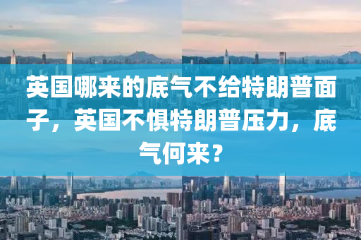 英國哪來的底氣不給特朗普面子，英國不懼特朗普壓力，底氣何木工機(jī)械,設(shè)備,零部件來？