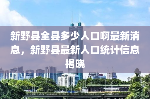 新野縣全縣多少人口啊最新消息，新野縣最新人口統(tǒng)計(jì)信息揭曉木工機(jī)械,設(shè)備,零部件