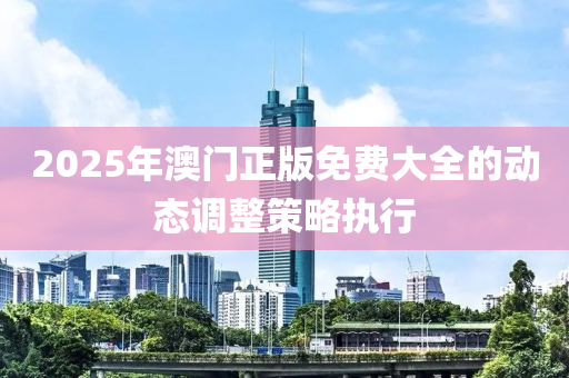 2025年澳門正版免費(fèi)大全的動(dòng)態(tài)調(diào)整策略執(zhí)行