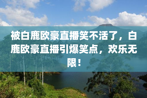 被白鹿歐豪直播笑不活了，白鹿歐豪直播引爆笑點，歡樂無限！木工機械,設(shè)備,零部件