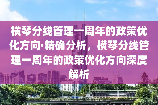 橫琴分線管理一周年的政策優(yōu)化方向·精確分析，橫琴木工機(jī)械,設(shè)備,零部件分線管理一周年的政策優(yōu)化方向深度解析