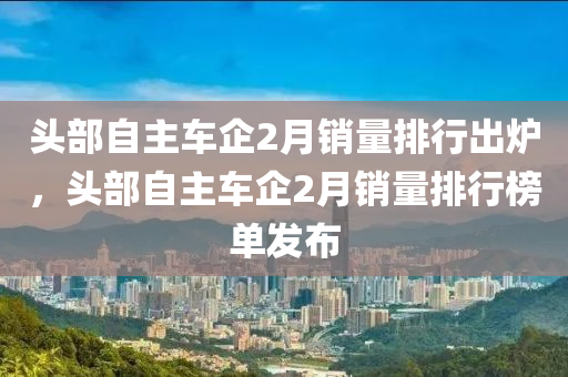 頭部自主車木工機(jī)械,設(shè)備,零部件企2月銷量排行出爐，頭部自主車企2月銷量排行榜單發(fā)布