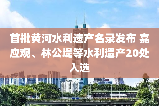 首批黃河水利遺產(chǎn)名錄發(fā)布 嘉應(yīng)觀、林公堤等水利遺產(chǎn)20處入選