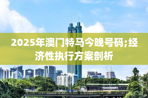 2025年澳門(mén)特馬今晚號(hào)碼;經(jīng)濟(jì)性執(zhí)行方案剖析