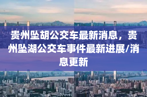 貴州墜胡公交車最新消息，貴州墜湖公交車事件最新進展/消息更新