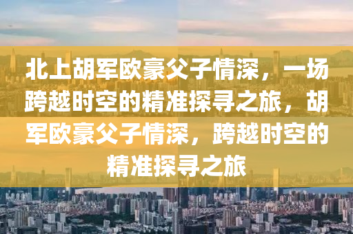 北上胡軍歐豪父子情深，一場跨越時空的精準探尋之旅，胡軍歐豪父子情深，跨越時空的精準探尋之旅木工機械,設備,零部件