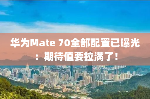 華為Mate 70全部配置已曝光：期木工機(jī)械,設(shè)備,零部件待值要拉滿(mǎn)了！