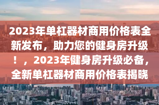 2023年單杠器材商用價(jià)格表全新發(fā)布，助力您的健身房升級！，2023年健身房升級必備，全新單杠器材商用價(jià)格表揭曉