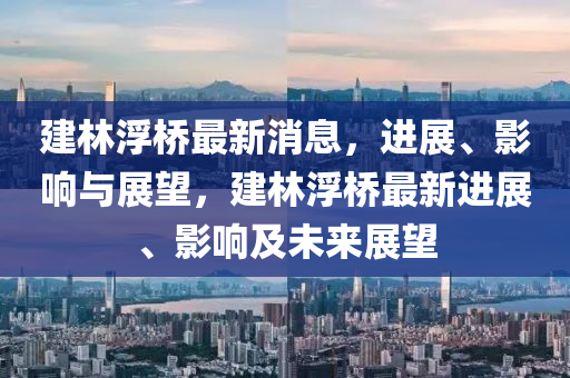 建林浮橋最新消息，進展、影響與展望，建林浮橋最新進展、影響及未來展望