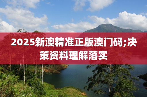 2025新澳精準(zhǔn)正版澳門碼;決策資料理解落實