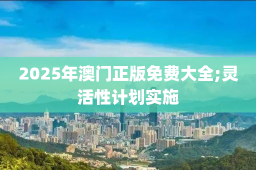 2025年澳門正版免費(fèi)大全;靈活性計劃實施