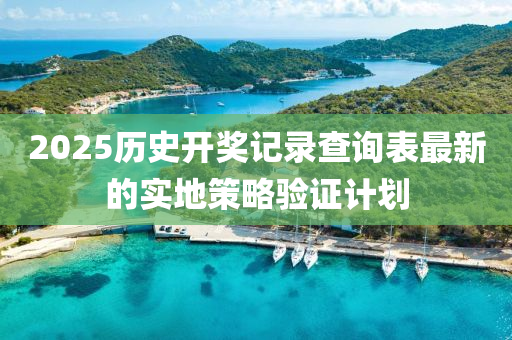 2025歷史開獎記錄查詢表最新的實地策略驗證計劃