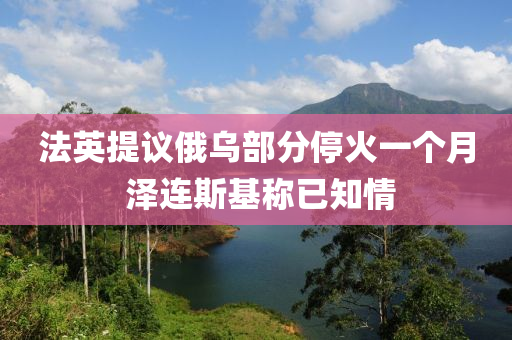 法英提議俄烏部分?；鹨粋€(gè)月 澤連斯基稱(chēng)已知情