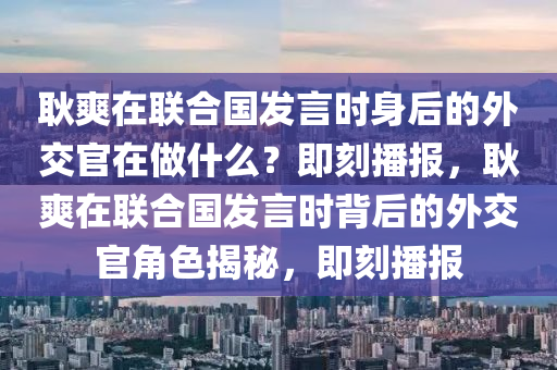 耿爽在聯(lián)合國(guó)發(fā)言時(shí)身后的外交官在做什么？即刻播報(bào)，耿爽在聯(lián)合國(guó)發(fā)言時(shí)背后的外交官角色揭秘，即刻播報(bào)木工機(jī)械,設(shè)備,零部件