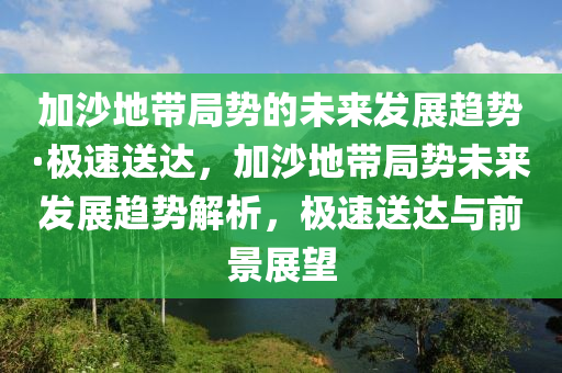 加沙地帶局勢的未來發(fā)展趨勢·極速送達，加沙地帶局勢未來發(fā)展趨勢解析，極速送達與前景展望木工機械,設(shè)備,零部件