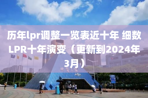 歷年lpr調(diào)整一覽表近十年 細數(shù)LPR十年演變（更新到2024年3月）