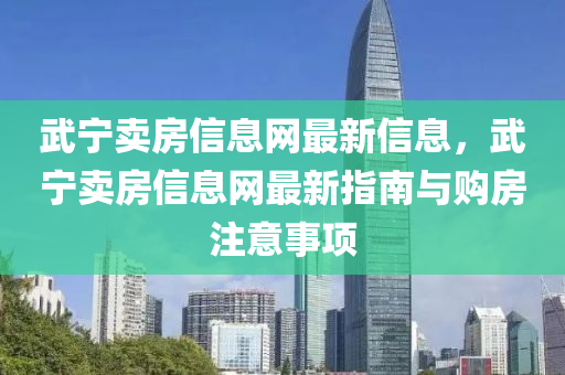 武寧賣房信息網最新信息，武寧賣房信息網最新指南與購房注意事項