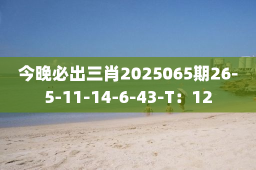 今晚必木工機(jī)械,設(shè)備,零部件出三肖2025065期26-5-11-14-6-43-T：12