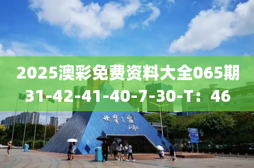 2025澳彩免費資料大全065期31-42-41-40-7-30-T：46