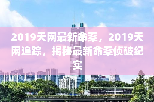 2019天網(wǎng)最新命案，2019天網(wǎng)追蹤，揭秘最新命案偵破紀(jì)實