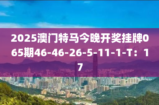 2025澳門(mén)特馬今晚開(kāi)獎(jiǎng)掛牌065期46-46-26-5-1木工機(jī)械,設(shè)備,零部件1-1-T：17