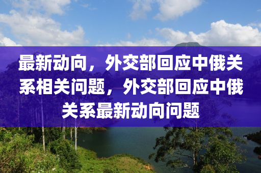 最新動向，外交部回應(yīng)中俄關(guān)系相關(guān)問題，外交部回應(yīng)中俄關(guān)系最新動向問題木工機械,設(shè)備,零部件